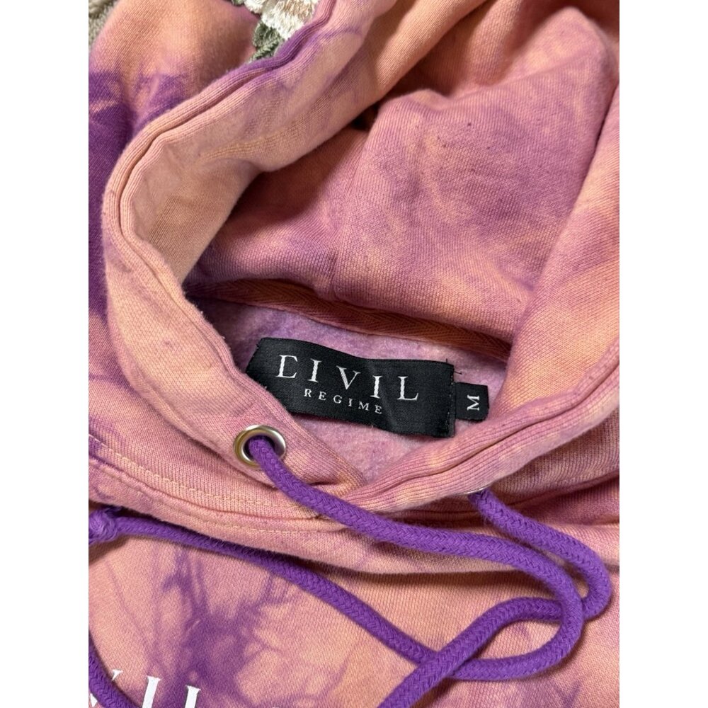 Civil Regime by Darc Sport White Rose Tie Dye Hoodie in Lilac Sand Size M NEW - Picture 6 of 6